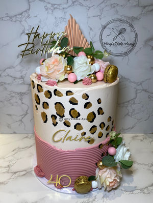 Pink Leopard Print Cake