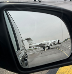 Mirror Image of a Private Jet at XLR Jet Centre Liverpool - DB Executive Chauffeur Services