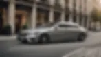 Luxury Mercedes S-Class in a cityscape