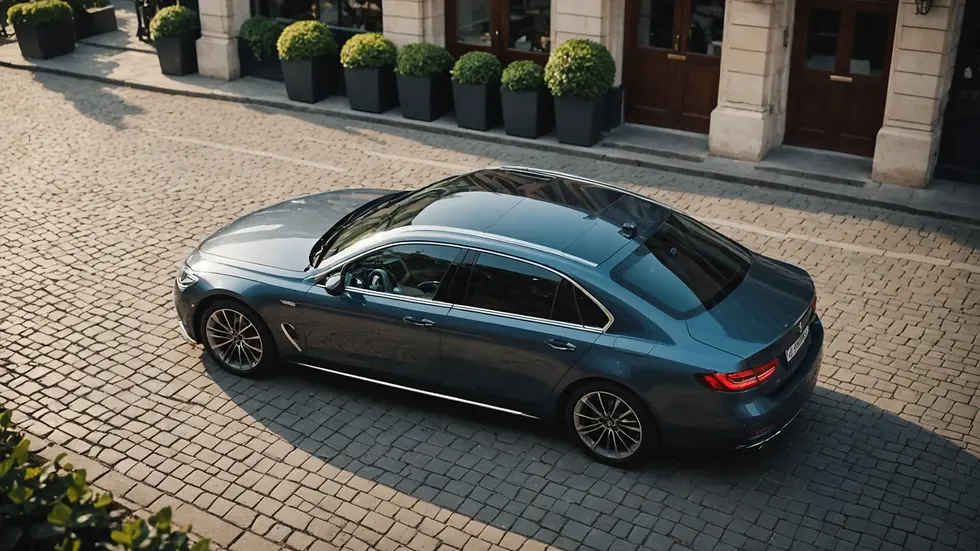 High angle view of an elegant car exterior