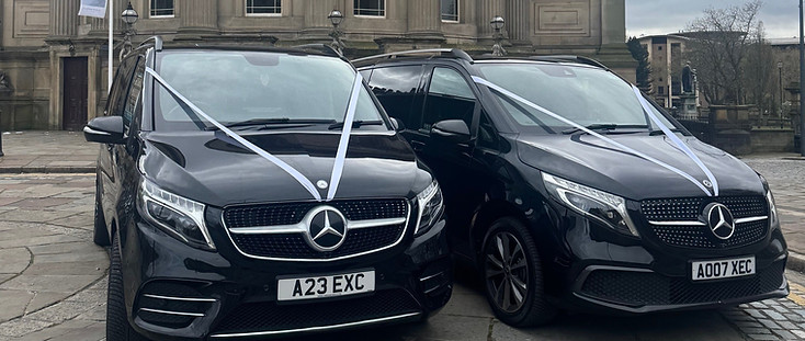 2x Mercedes V-Class Vehicles providing wedding transport