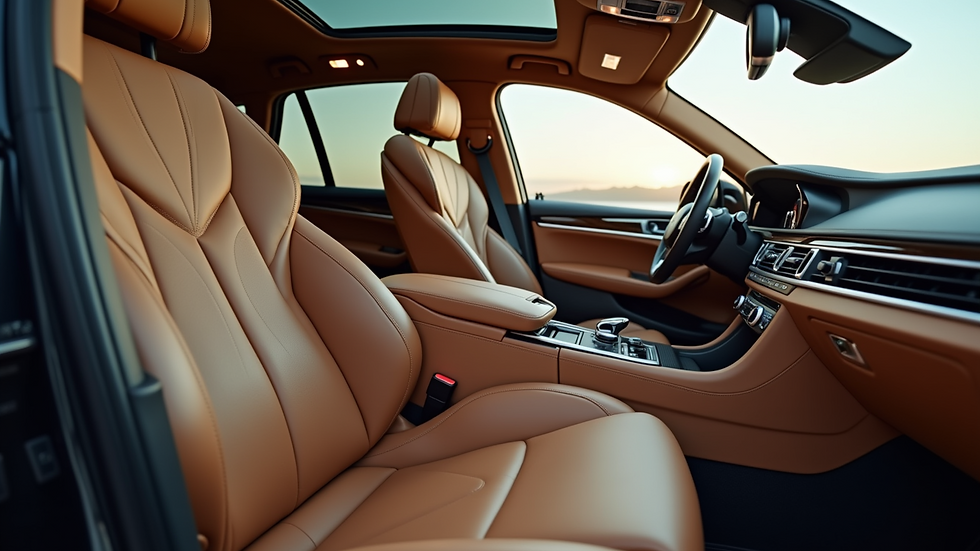 Close-up view of the interior of a luxury vehicle
