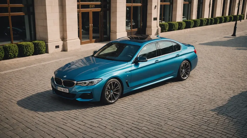 High angle view of a luxury BMW awaiting your arrival