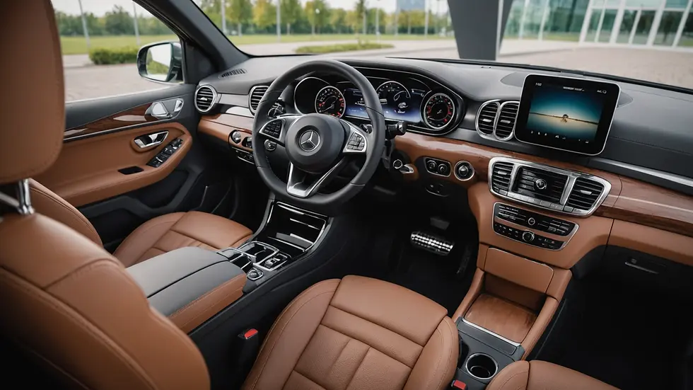Close-up view of a spacious interior of a Mercedes V Class