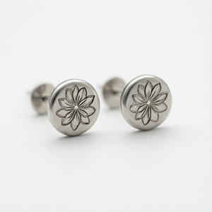 Engraved Silver Earrings