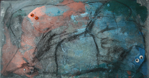 PLAYA Y PEZ  50X25 cms.