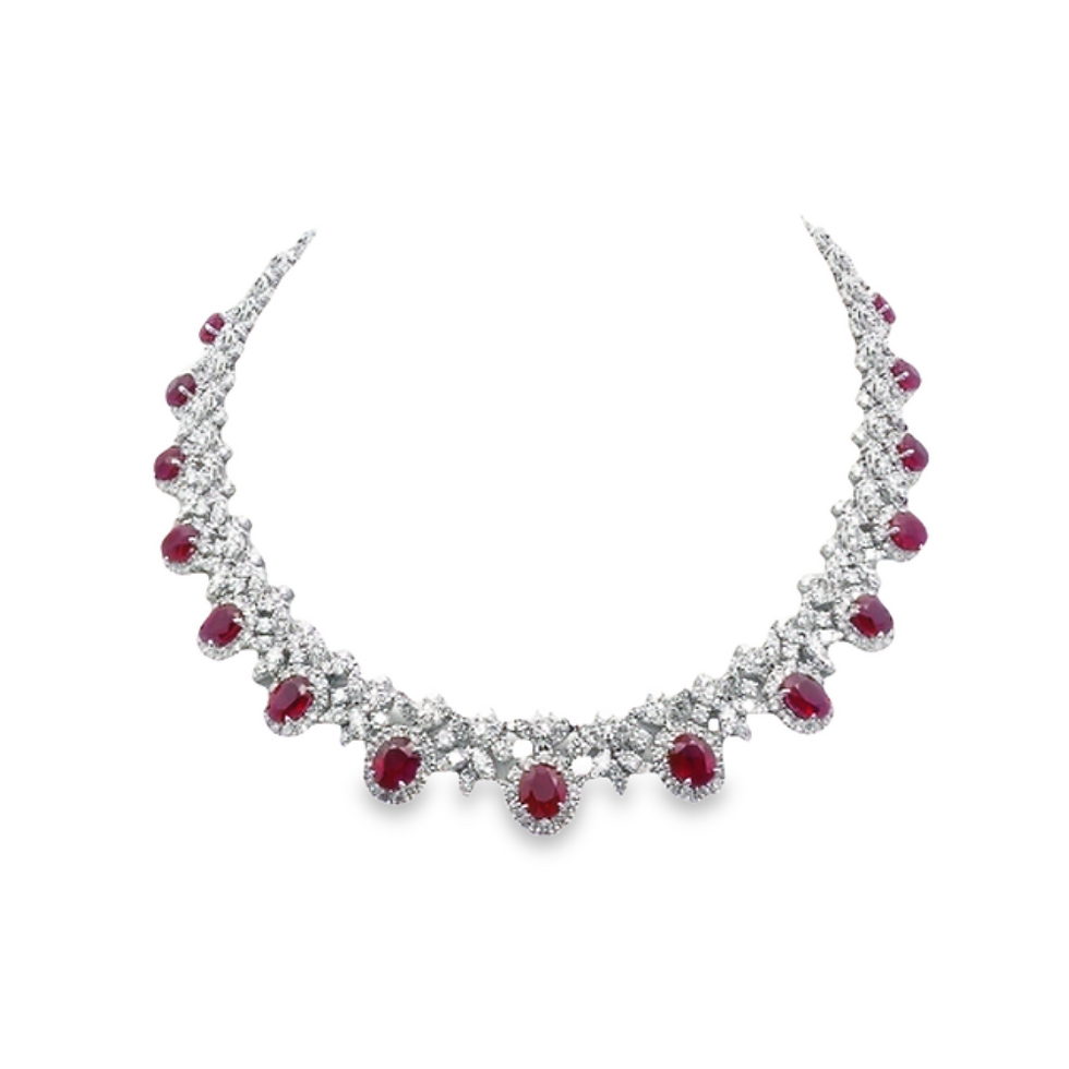 Exceptional Ruby and Diamond Necklace