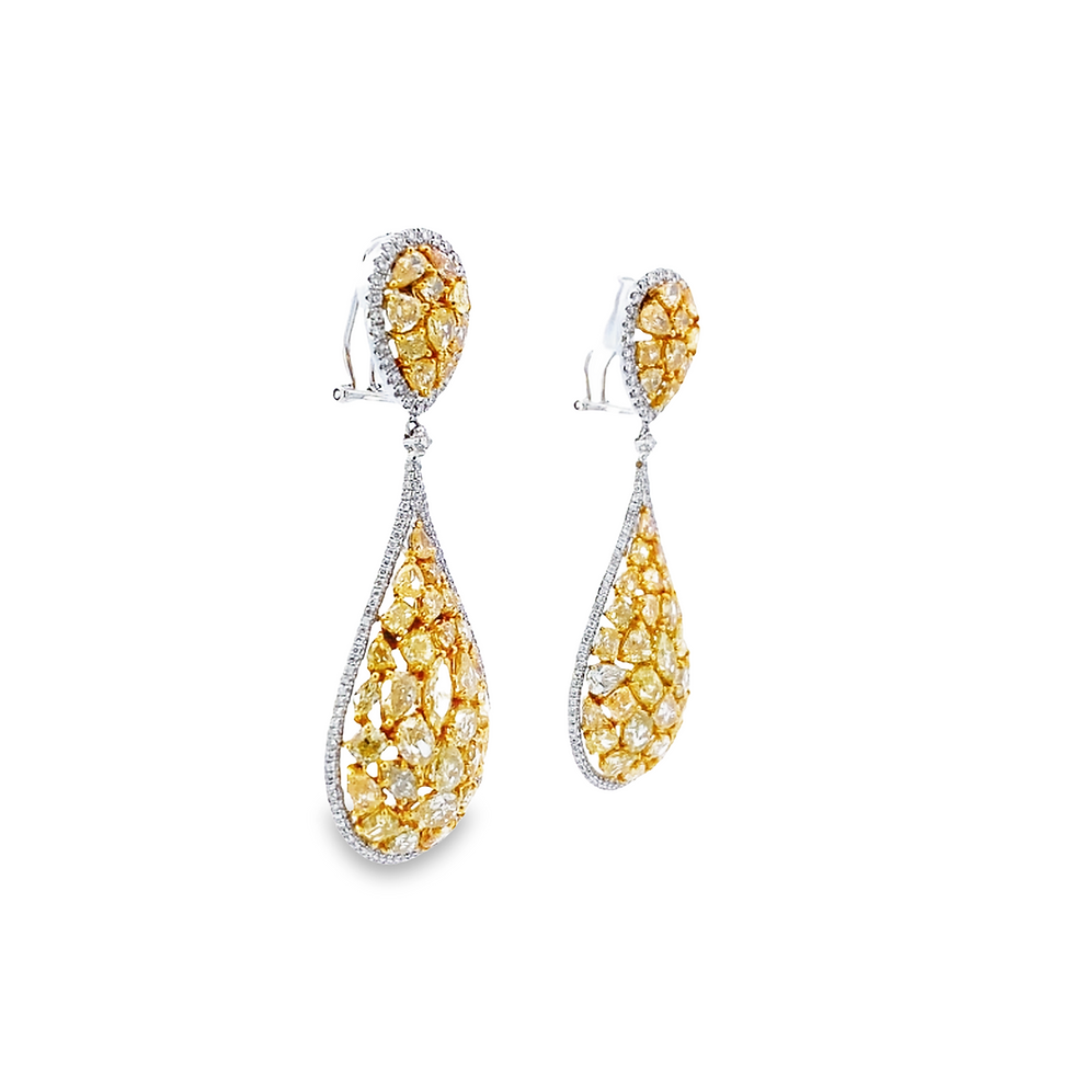 Thumbnail: Multi Shape Yellow Diamond Earrings