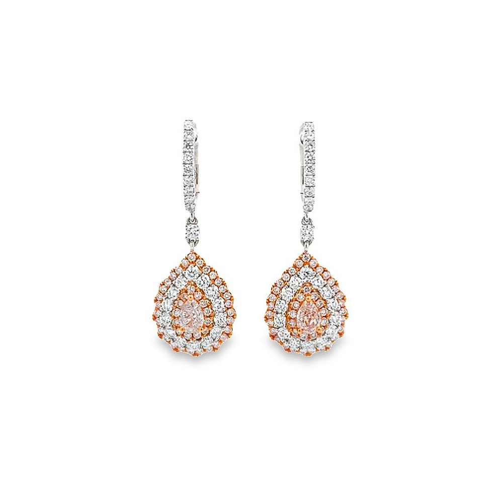 Pink-Pear Shape Diamond Earrings