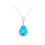 Thumbnail: Pear Shape Blue Topaz and Diamond Pendant