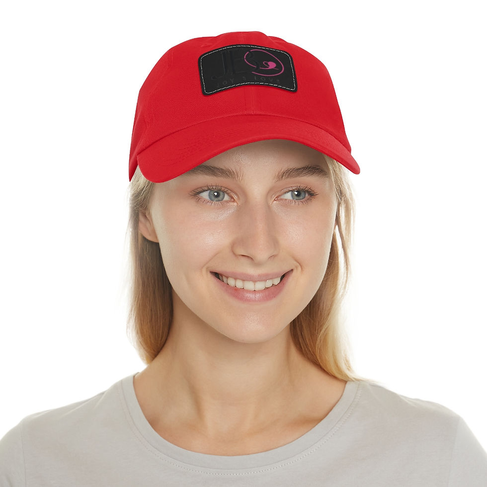 Thumbnail: JOY B LOVE Dad Hat with Leather Patch (Rectangle)