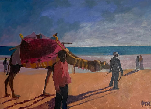 Boy With Camel On Puri Beach, East India