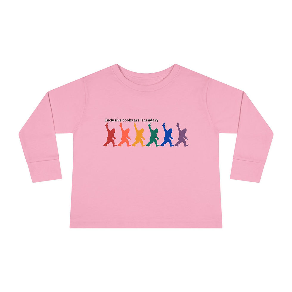 Thumbnail:  Kids Long Sleeve Tee — 'Inclusive Books are Legendary' Toddler Shirt