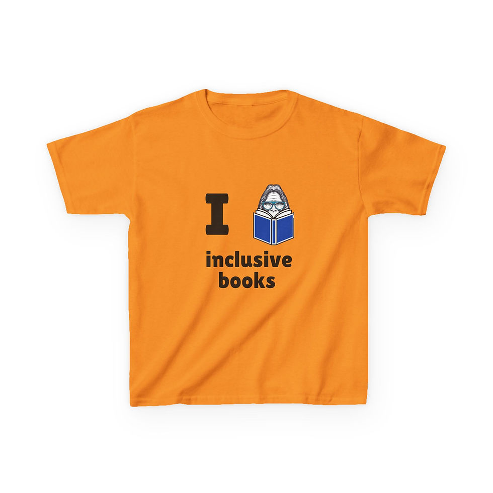 Thumbnail: Kids T‑Shirt - "I read Inclusive Books" Reading Pride Tee for Kids