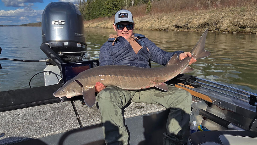 Huge sturgeon caught by Barry Butler Outdoors