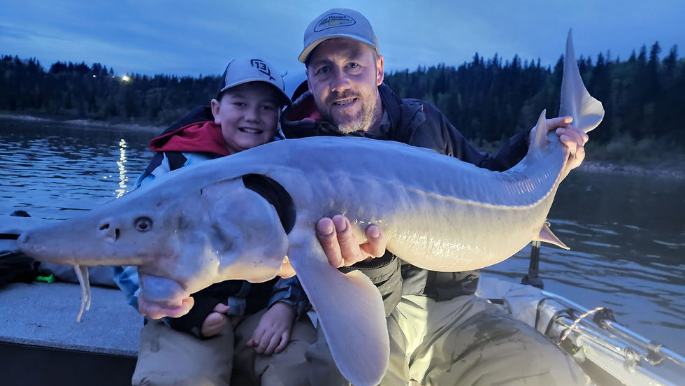 Eye-level view of fishing boat on North Saskatchewan River
