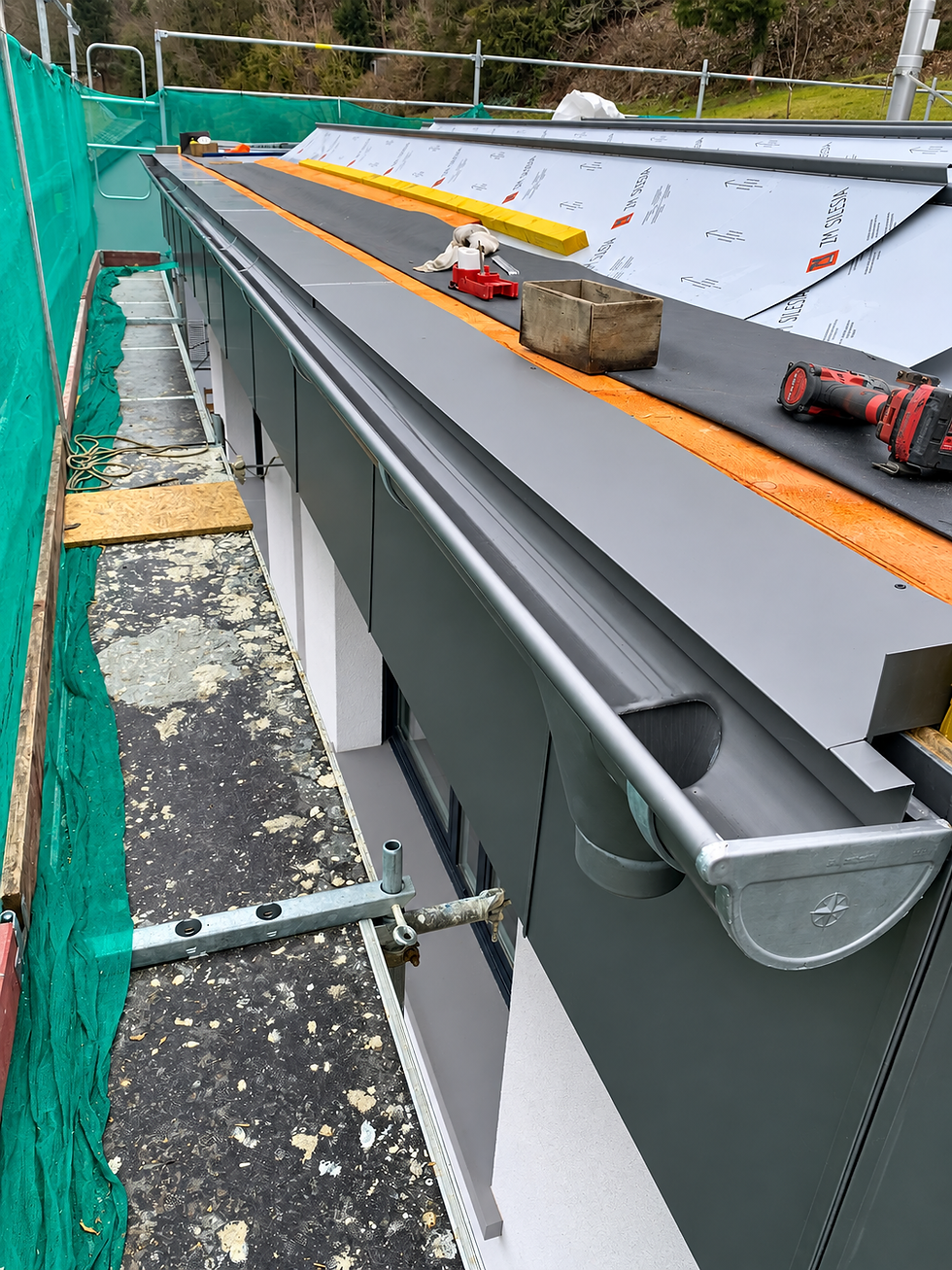 Travaux de nouvelle goutière en zinc