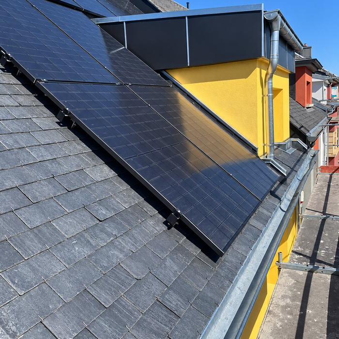 Installation de panneaux photovoltaïque sur un toit en ardoise au Luxembourg 