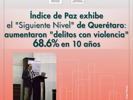 Índice de Paz exhibe el "Siguiente Nivel" de Querétaro: aumentaron "delitos con violencia" 68.6% en 10 años
