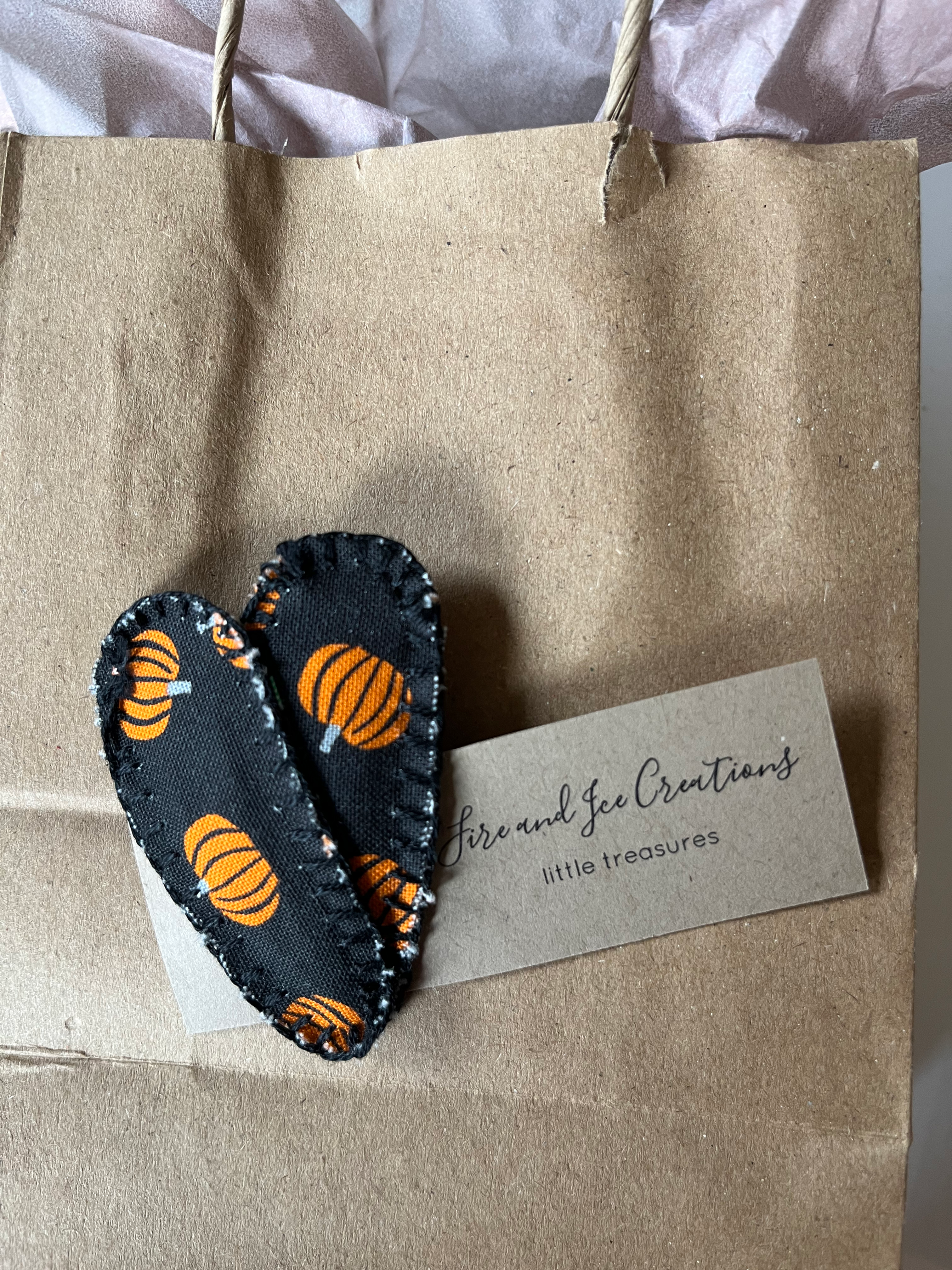 Pumpkin Hair Clip - pair