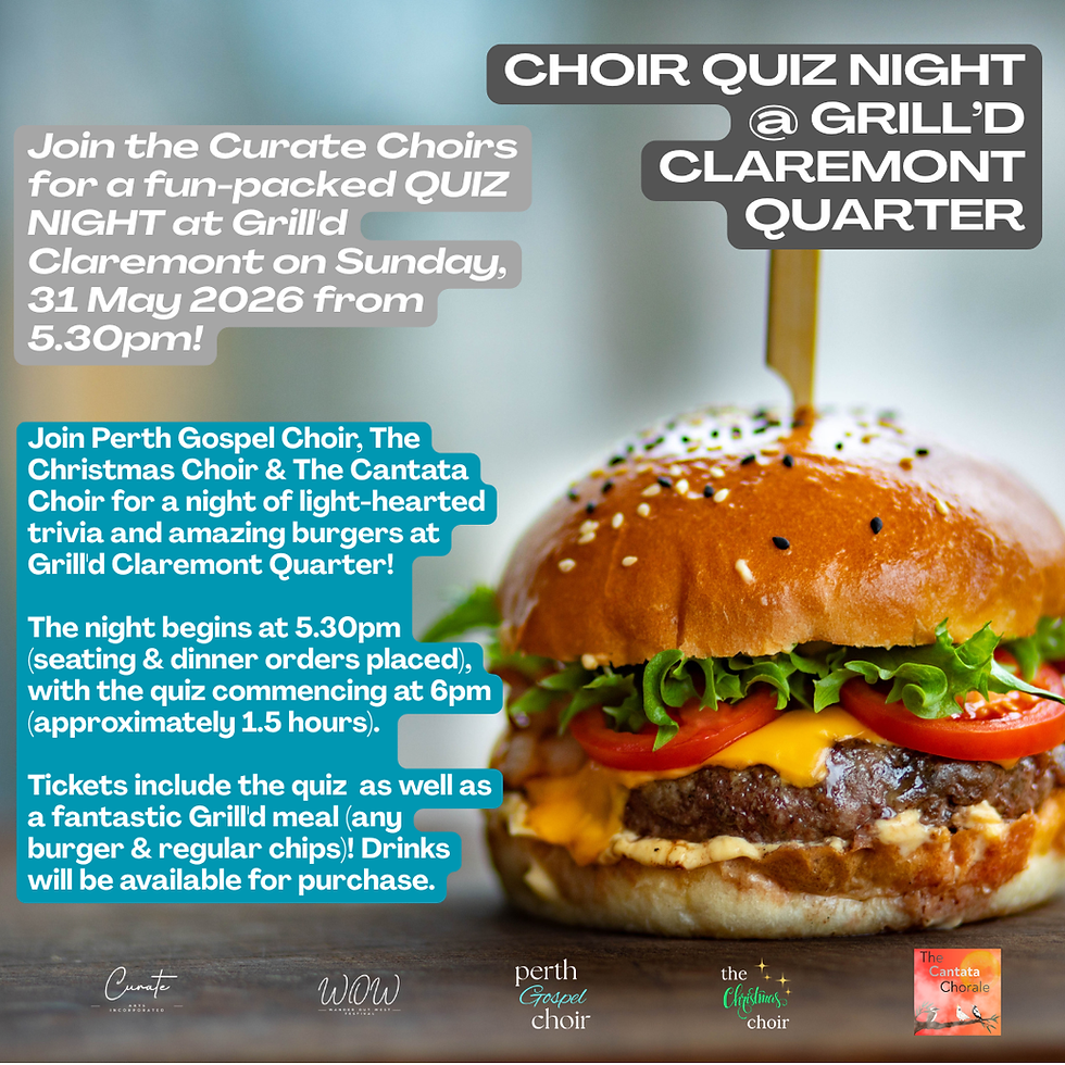 Choir Quiz Night! @ Grill'd Claremont Quarter