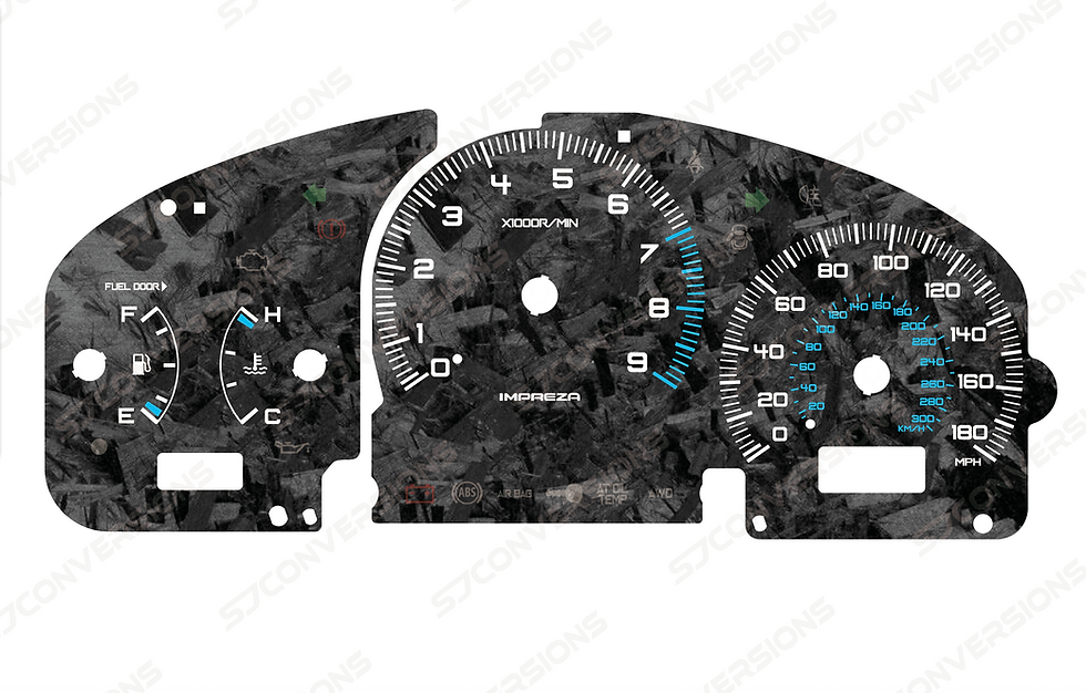 Thumbnail: Subaru Impreza GD 180MPH Forged Carbon Dial Cards 8 Colours