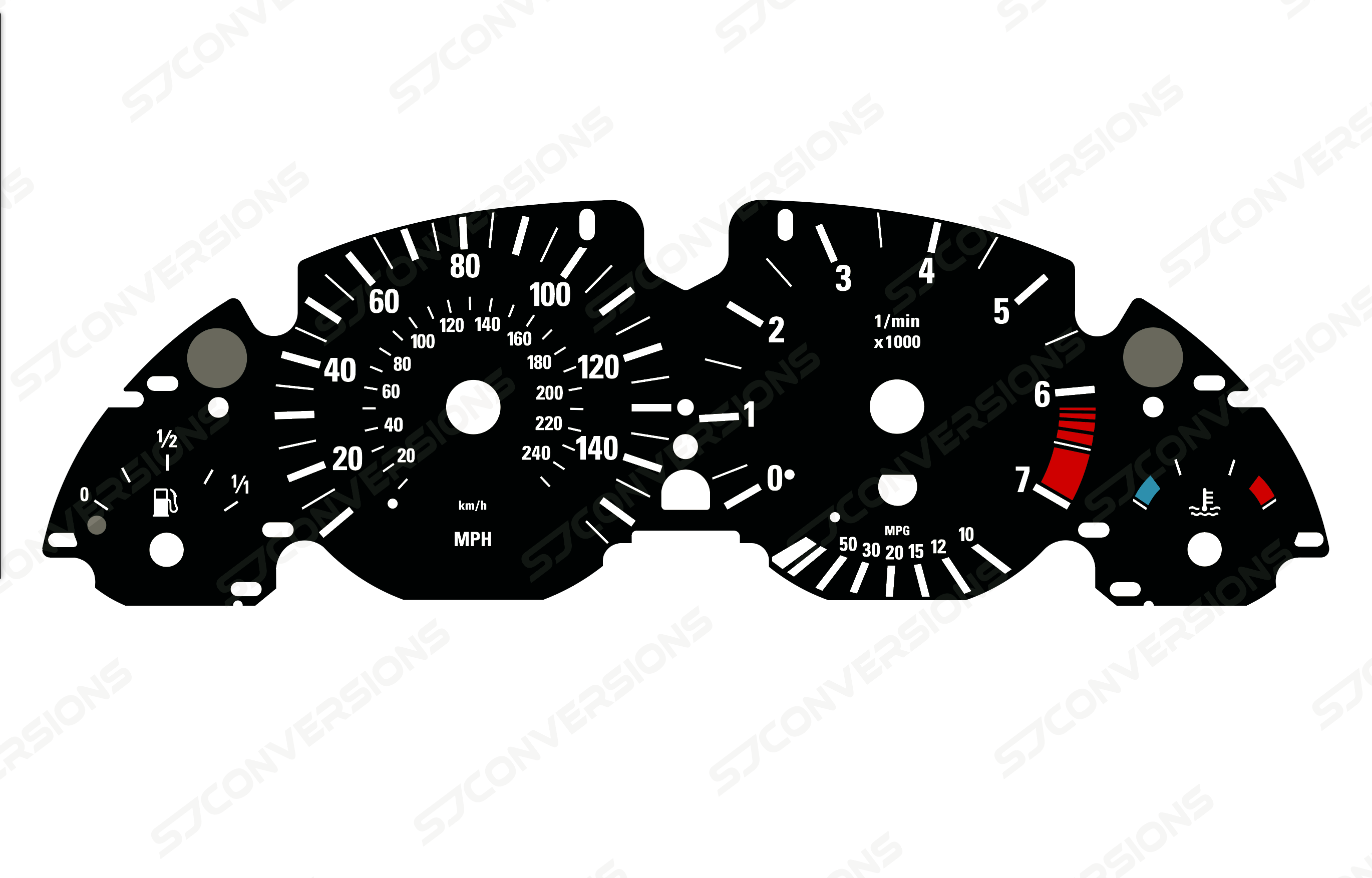 BMW E38 Petrol Plain Dial Cards