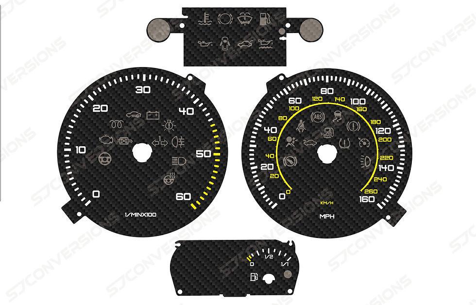 Thumbnail: VW Caddy Mk3 Version 1 Carbon Dial Cards 8 Colours