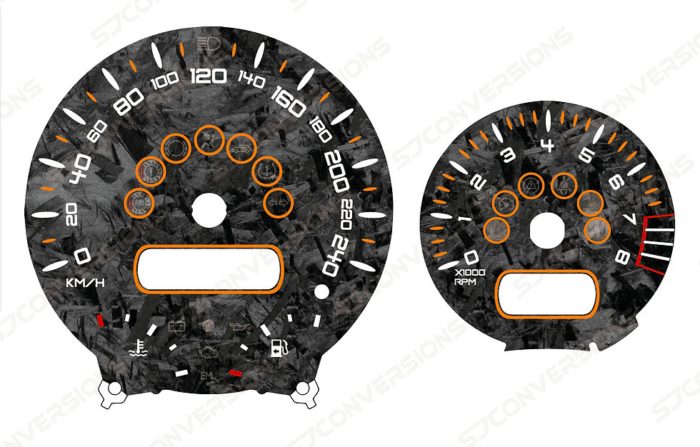 Thumbnail: Mini Cooper R53 KM/H V2 Forged Carbon Custom Dial Cards 8 Colours