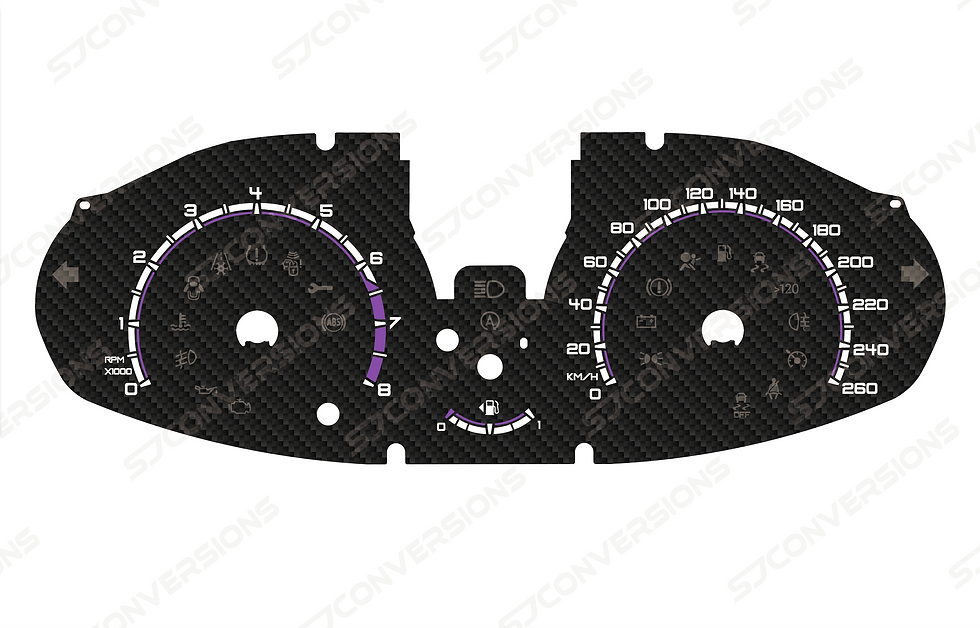 Thumbnail: Ford Fiesta Mk7.5 ST180 KM/H Carbon Dial Cards 8 Colours