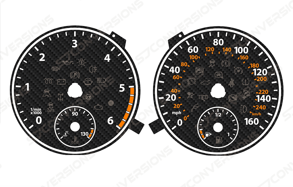 Thumbnail: VW Transporter T6 Carbon Dial Cards 8 Colours