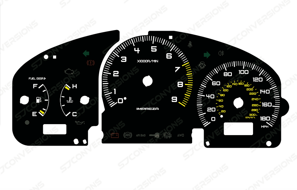 Thumbnail: Subaru Impreza GD 180MPH Plain Dial Cards 8 Colours
