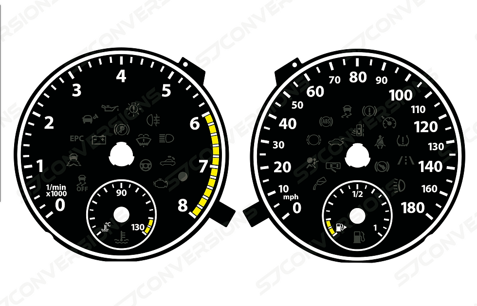 Thumbnail: VW Scirocco Mk3 Petrol Plain Dial Cards 8 Colours