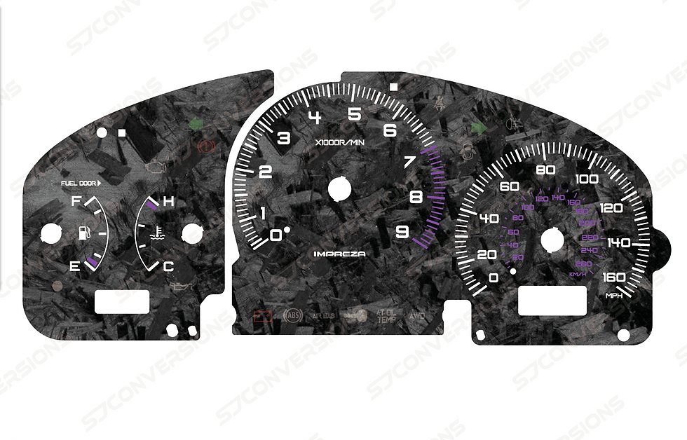 Thumbnail: Subaru Impreza GD 160MPH Forged Carbon Dial Cards 8 Colours