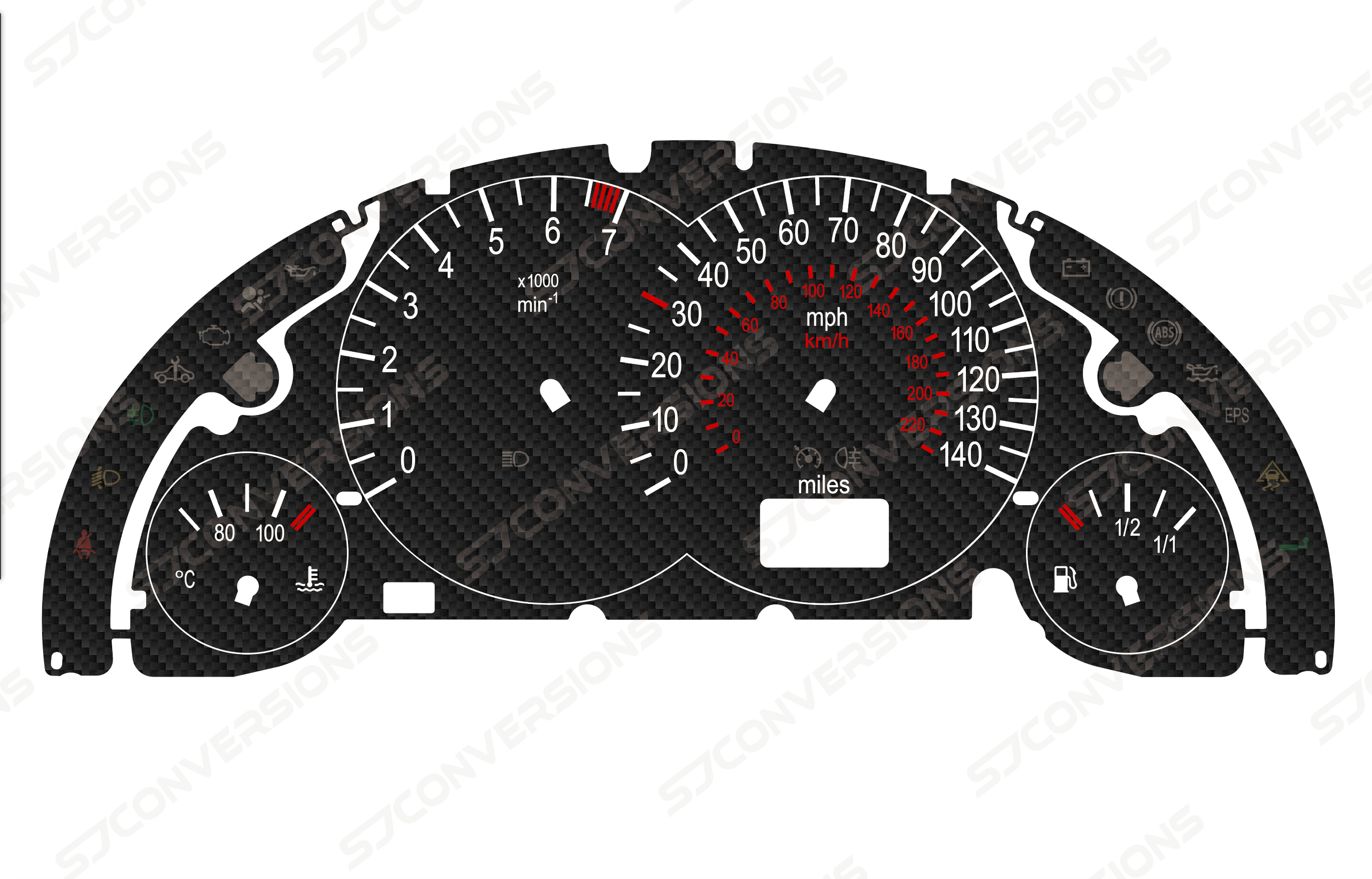 Vauxhall Corsa C Petrol Carbon Dial Cards 8 Colours