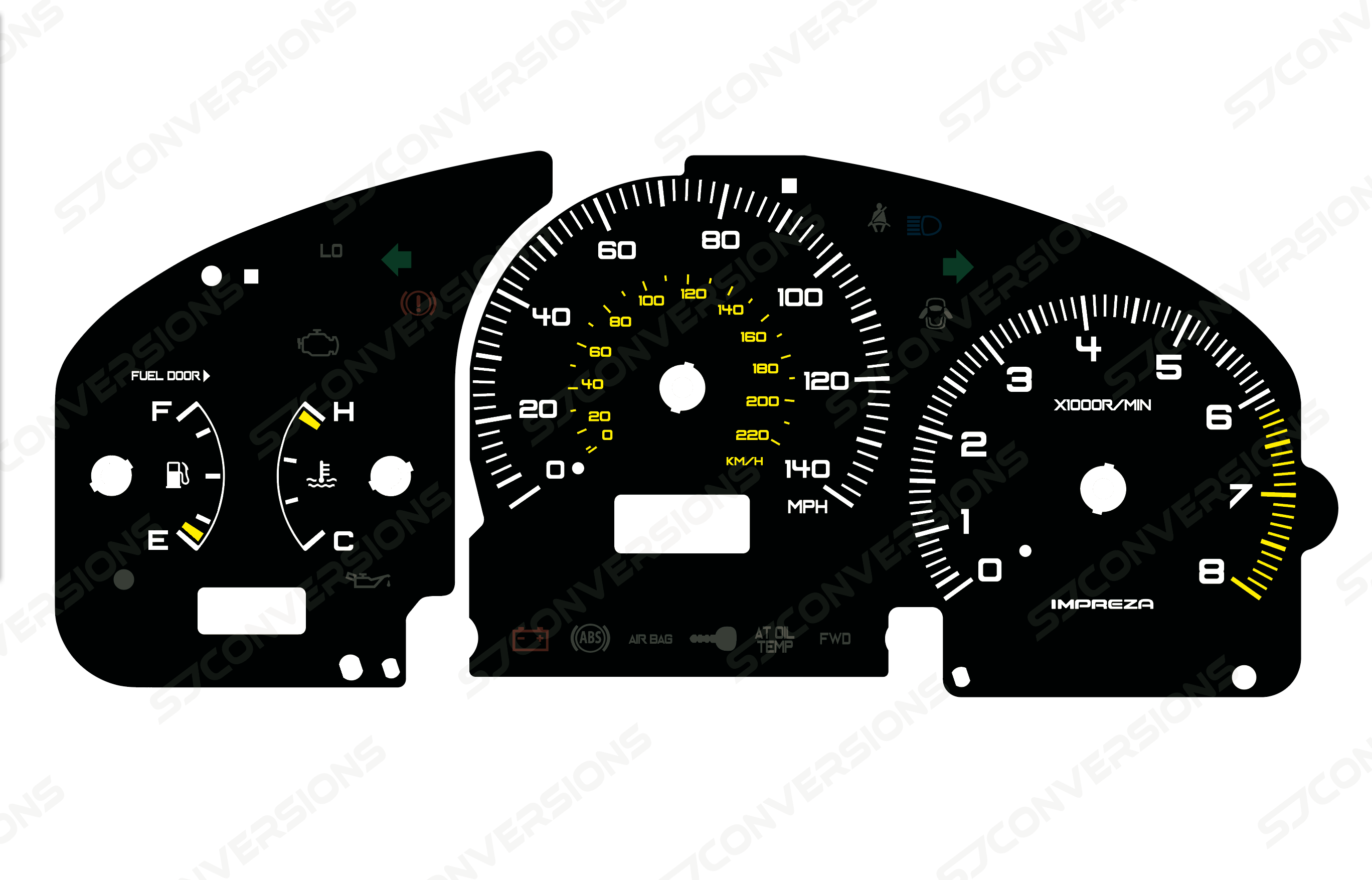 Subaru Impreza GX Plain Dial Cards 8 Colours