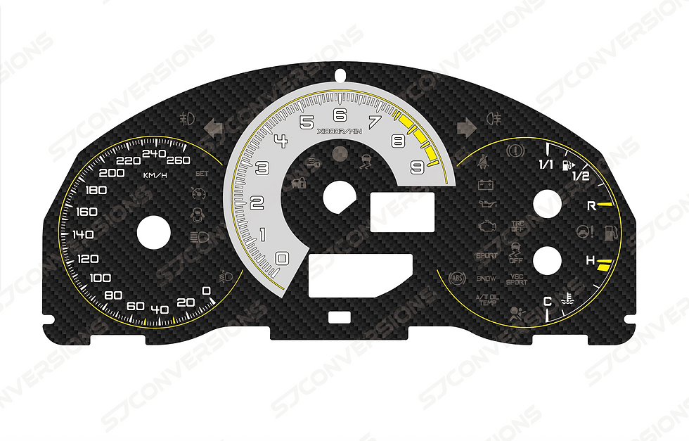 Thumbnail: Toyota GT86 KM/H Carbon Dial Cards 8 Colours