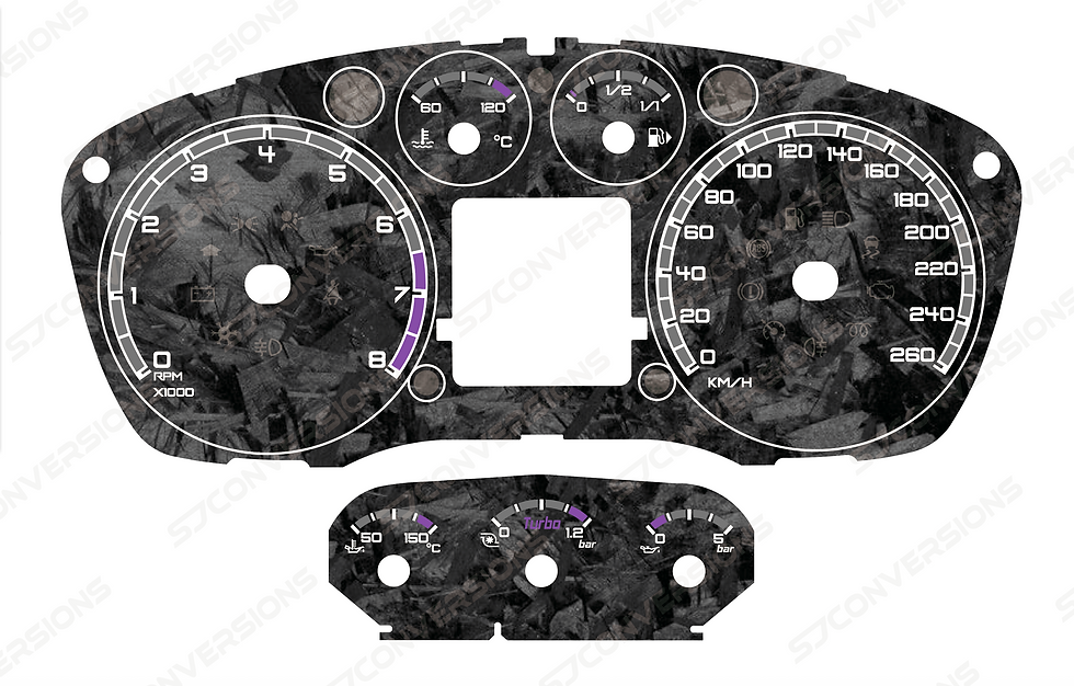 Thumbnail: Ford Focus ST Mk2 KM/H Forged Carbon Dial Cards 8 Colours