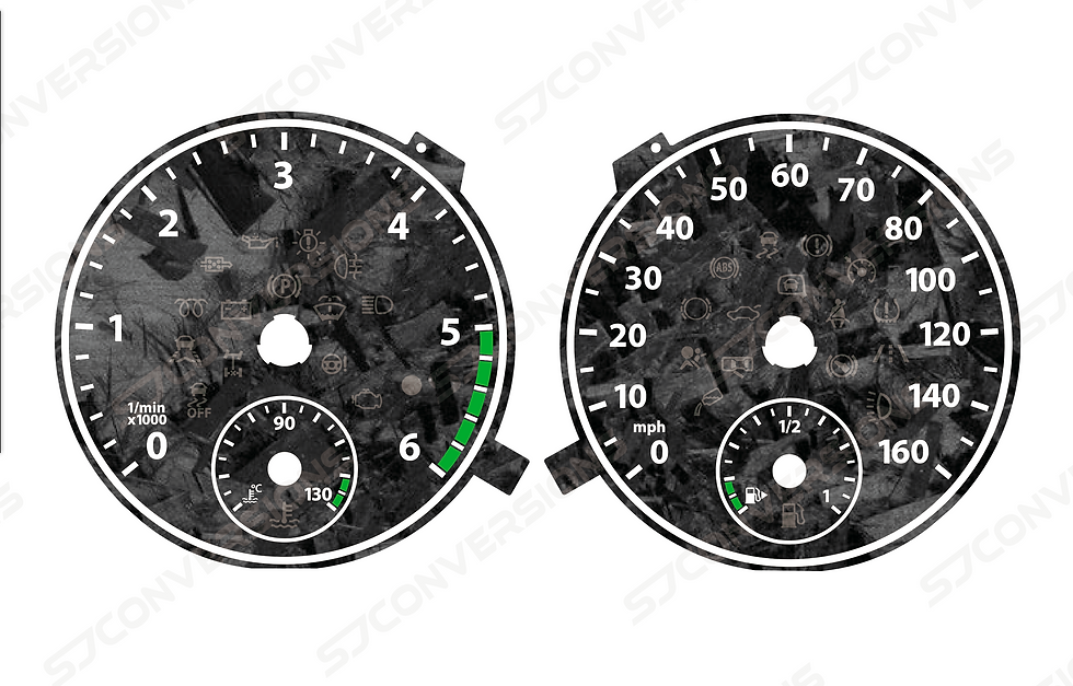 Thumbnail: VW Transporter T5.1 Forged Carbon Dial Cards 8 Colours