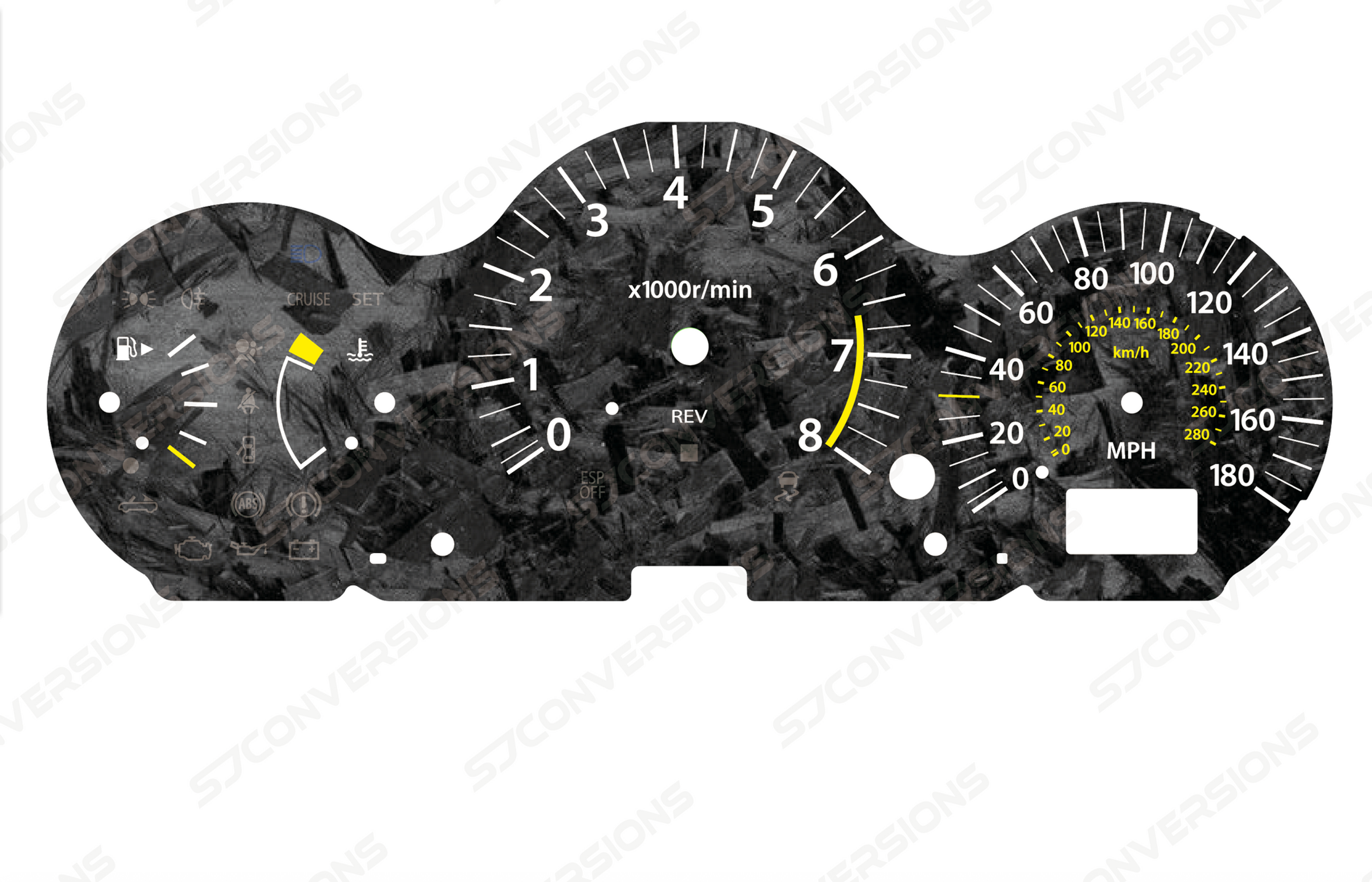 Nissan 350Z Forged Carbon Dial Cards 8 Colours