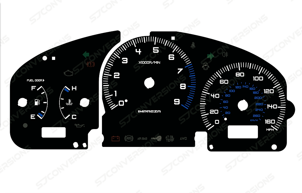 Thumbnail: Subaru Impreza GD 160MPH Plain Dial Cards 8 Colours