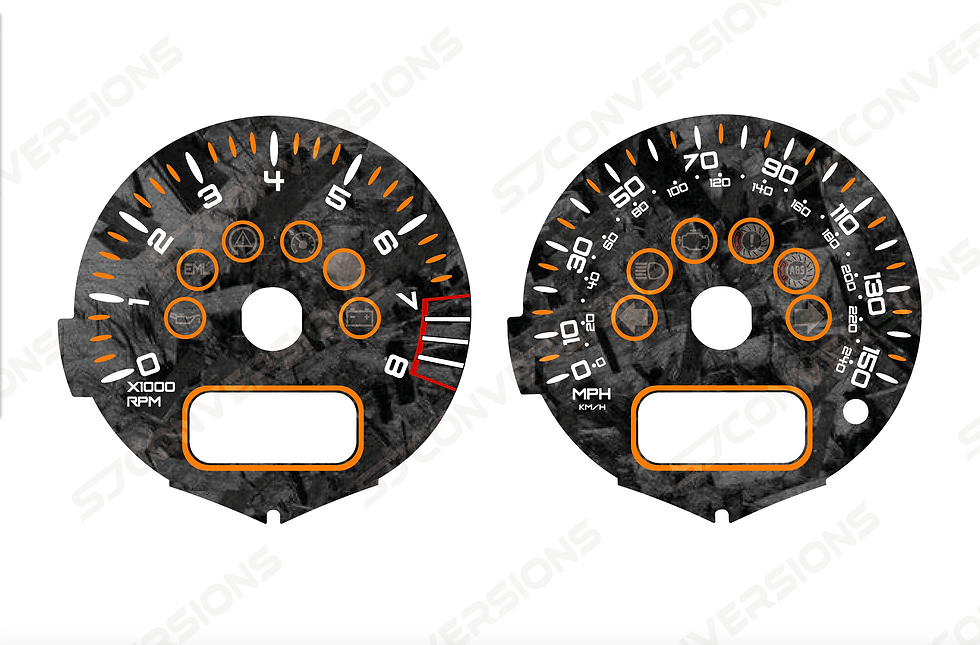 Thumbnail: Mini Cooper R53 Twin Facelift V2 Forged Carbon Custom Dial Cards 8 Colours