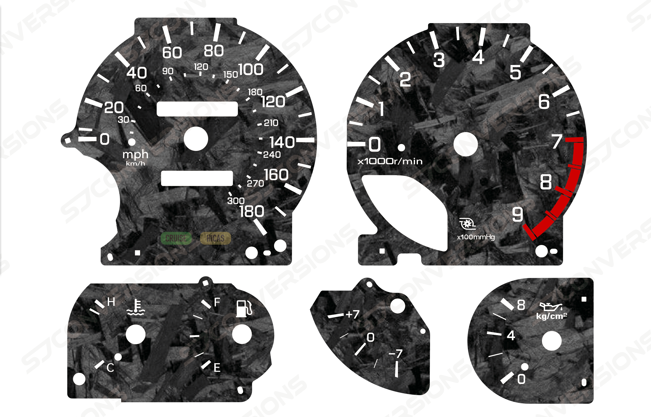 Nissan Skyline R33 GTST 180MPH Conversion Version 1 Forged Carbon Dial Cards