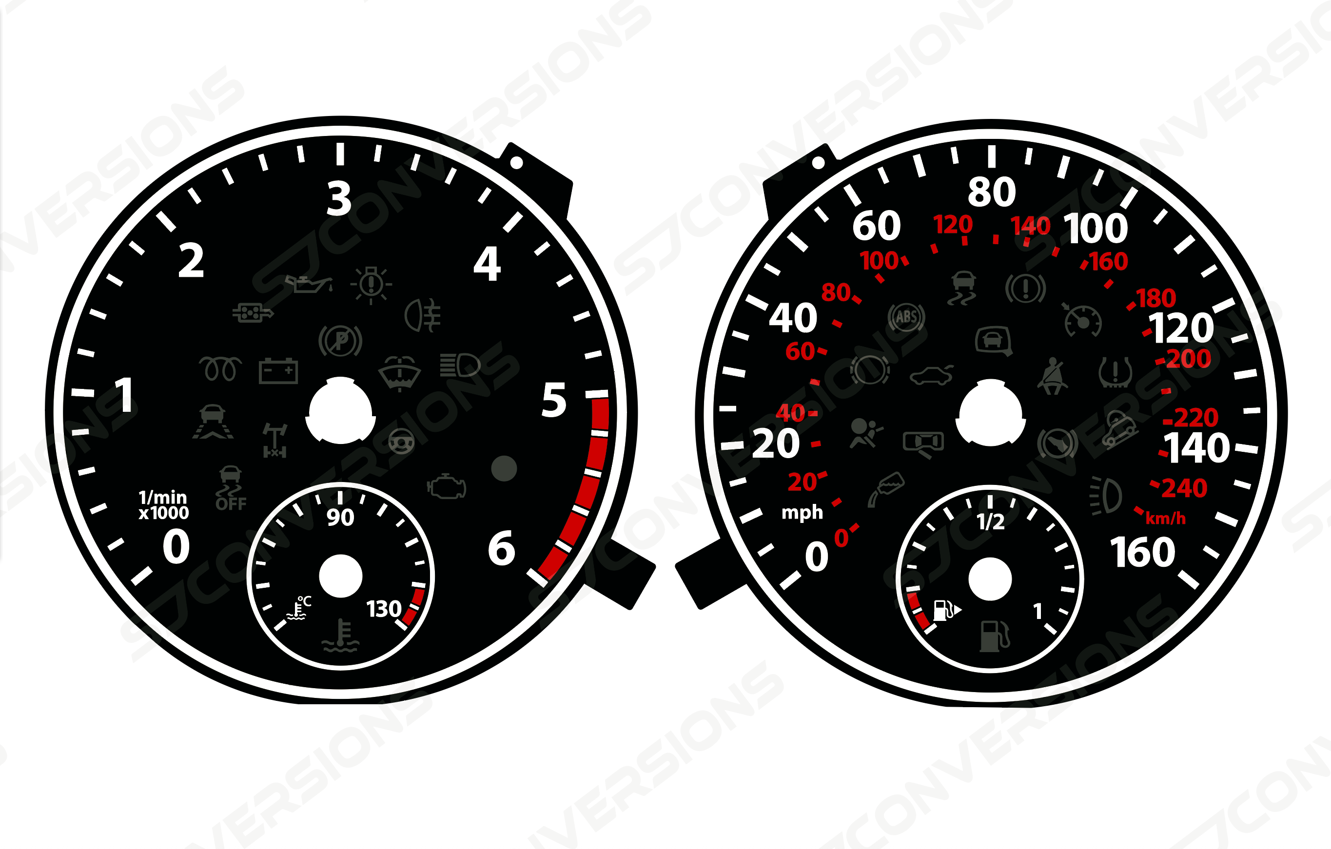 VW Transporter T6 Plain Dial Cards 8 Colours