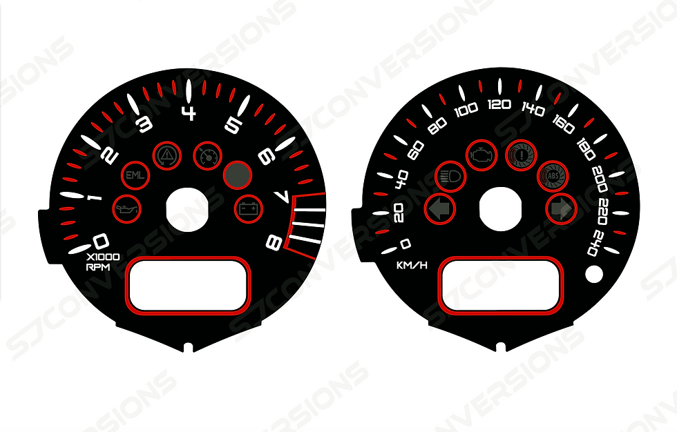Thumbnail: Mini Cooper R53 Twin Facelift KM/H V2 Plain Custom Dial Cards 8 Colours