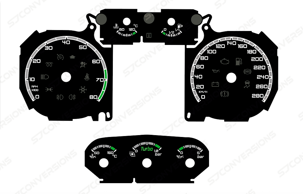 Ford Focus ST Mk2.5 KM/H Plain Dial Cards 8 Colours