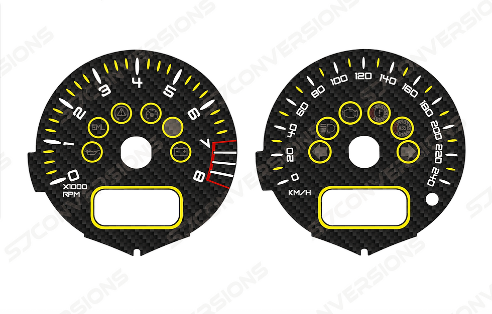 Thumbnail: Mini Cooper R53 Twin Facelift KM/H V2 Carbon Custom Dial Cards 8 Colours
