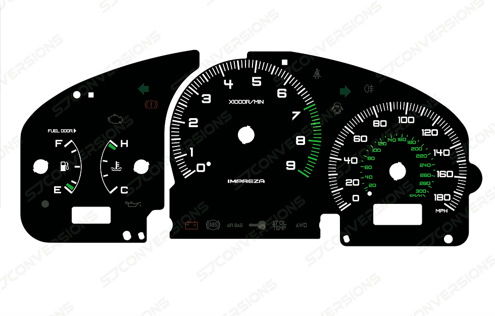 Thumbnail: Subaru Impreza GD 180MPH Plain Dial Cards 8 Colours