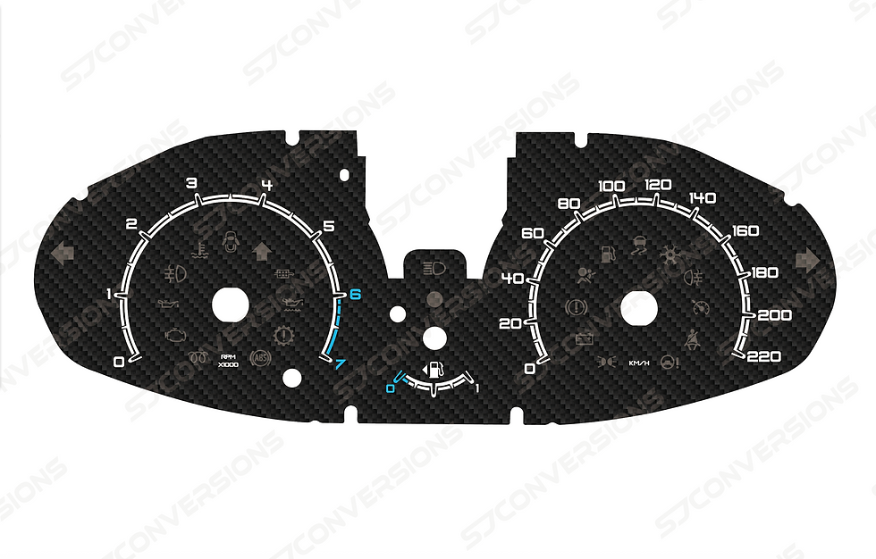 Thumbnail: Ford Fiesta Mk7 Prefacelift Petrol KM/H Carbon Dial Cards 8 Colours