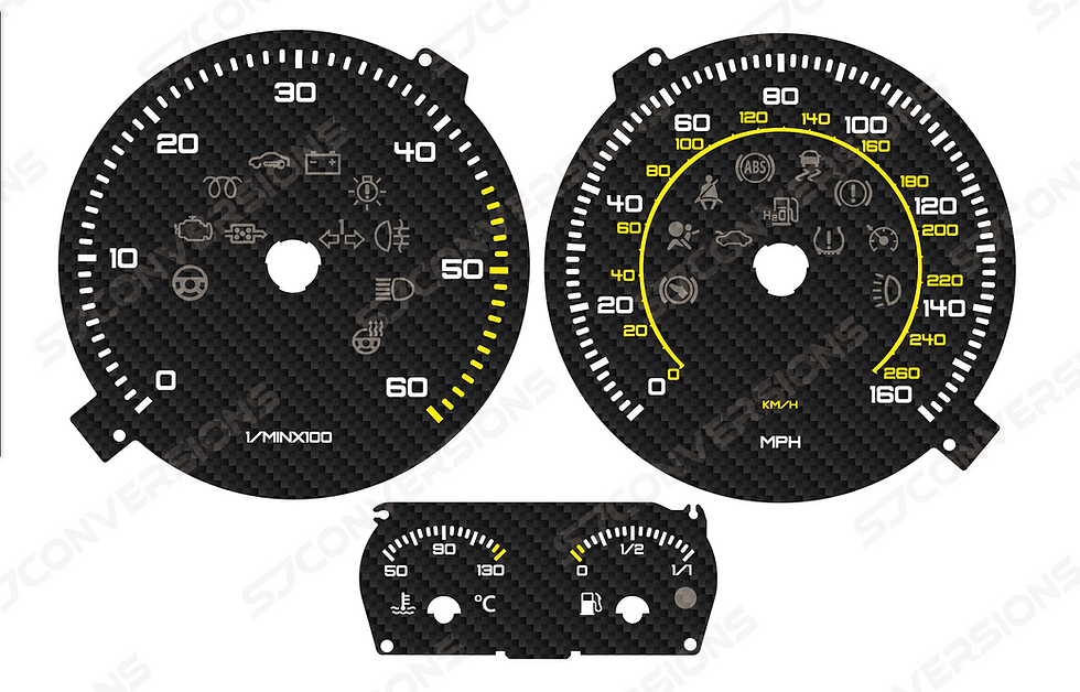 Thumbnail: VW Caddy Mk3 Version 2 Carbon Dial Cards 8 Colours